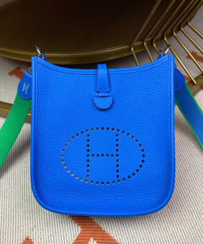 에르메스 미니 에블린16 블루젤리제 은장